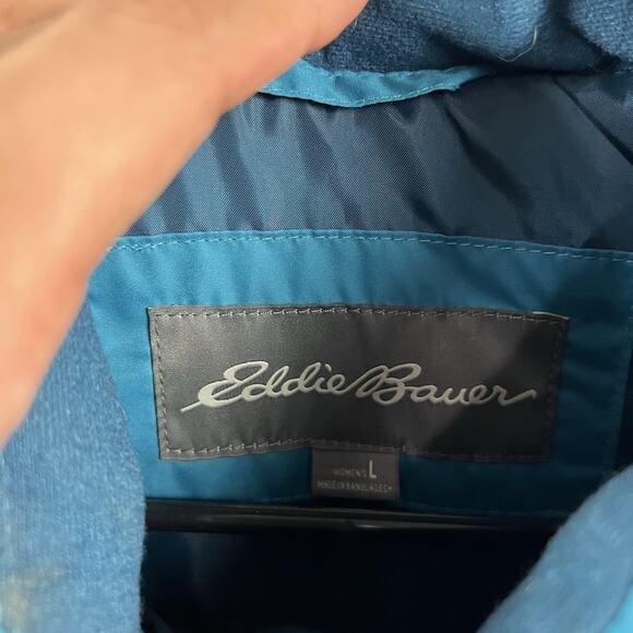 Eddie Bauer Vest Womens Large Blue 650 Down Puffer Full Zip Quilted Outdoor - Picture 4 of 9